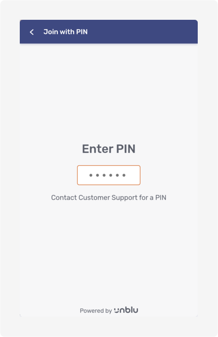 Enter PIN view