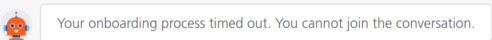 Concierge onboarding: timeout message