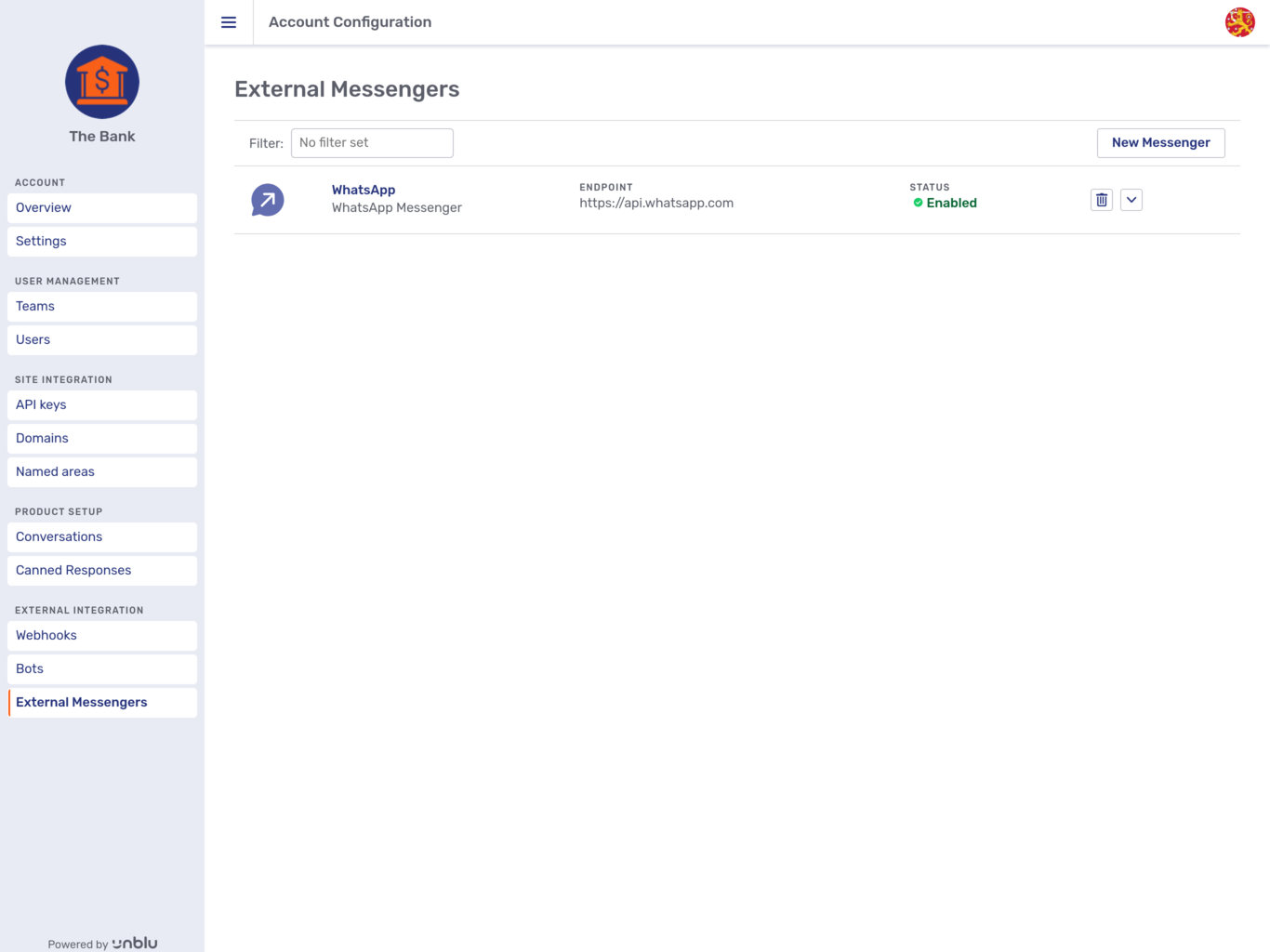 External messenger overview