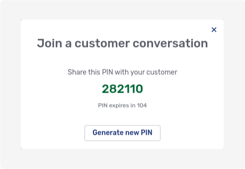 PIN dialog with valid PIN