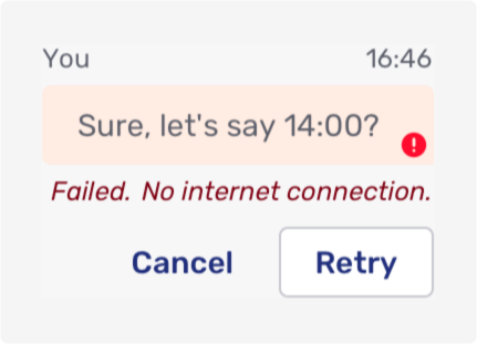 A message with the state "failed retry"