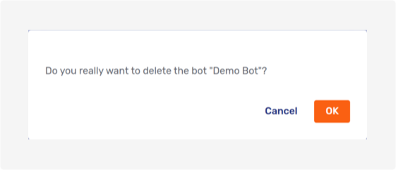 Delete bot modal dialog
