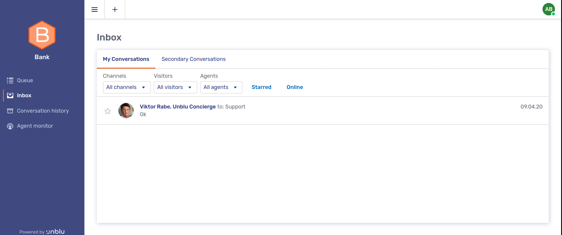 screen agent desk inbox