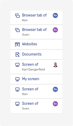 Agent desk collaborate menu with more than two participants