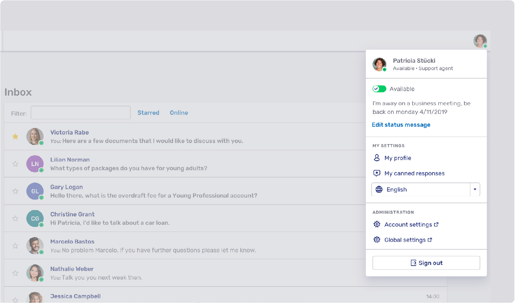 where to start user menu
