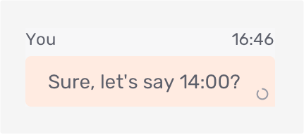 A message with the state "pending"