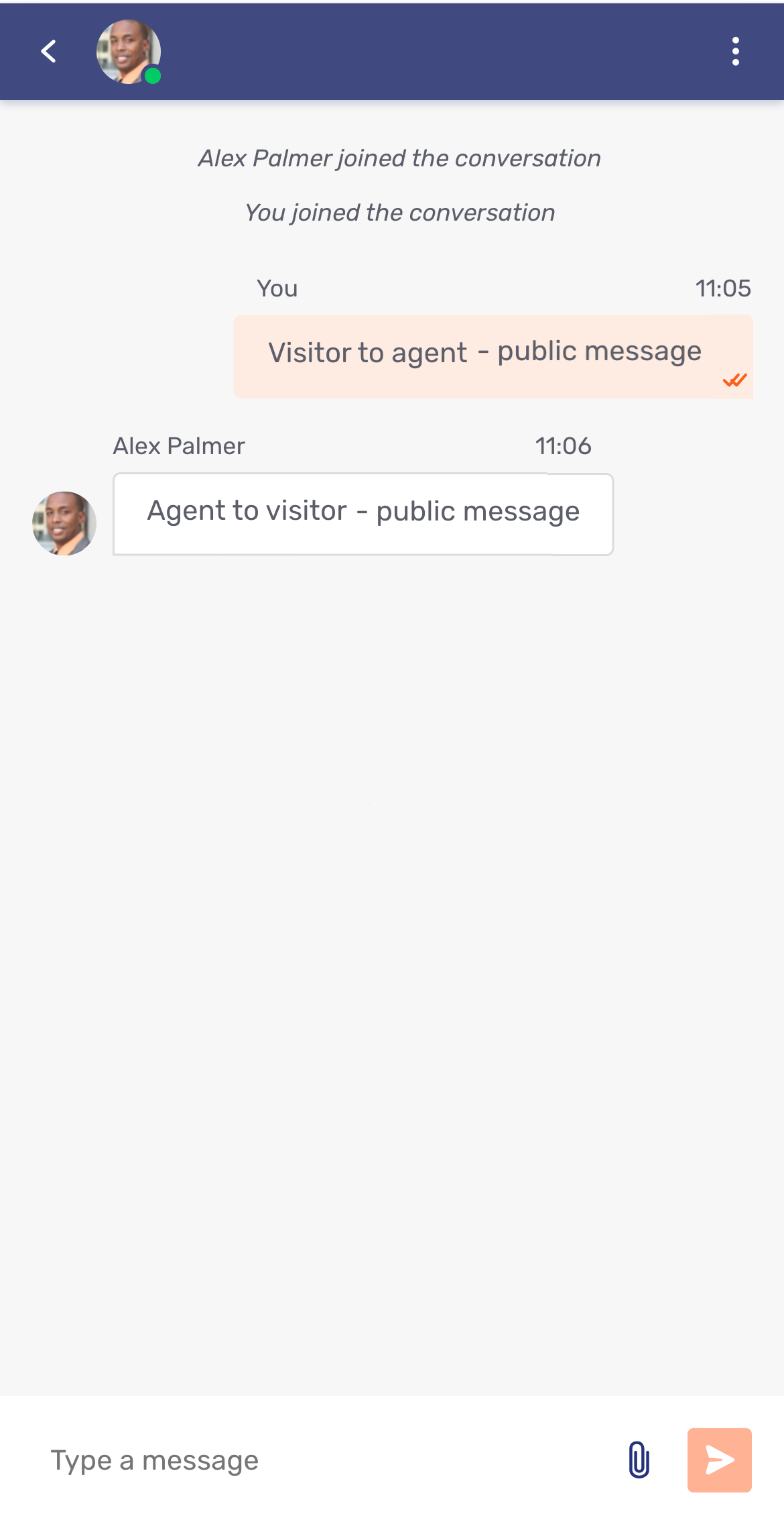 Conversation with only public messages visible