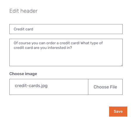 Modal dialog for a card answer