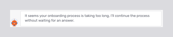 Concierge agent onboarding: timeout message with hand-off