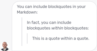 Markdown blockquotes