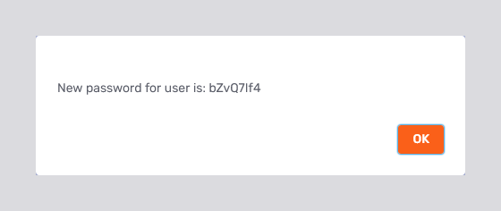 Modal dialog displaying new