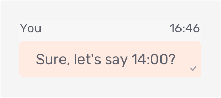 A message with the state "sent"