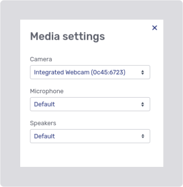 Media settings dialog
