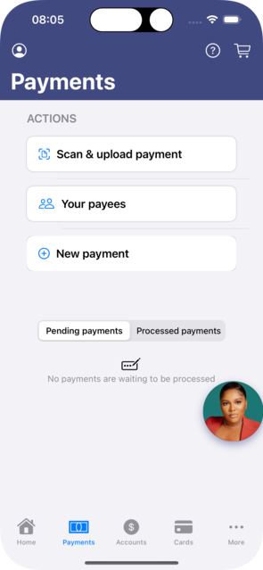 Default active conversation indicator displaying the agent’s avatar
