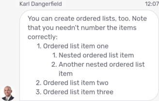 Ordered list