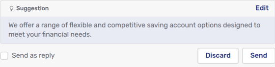 Chat suggestion before being sent to the chat