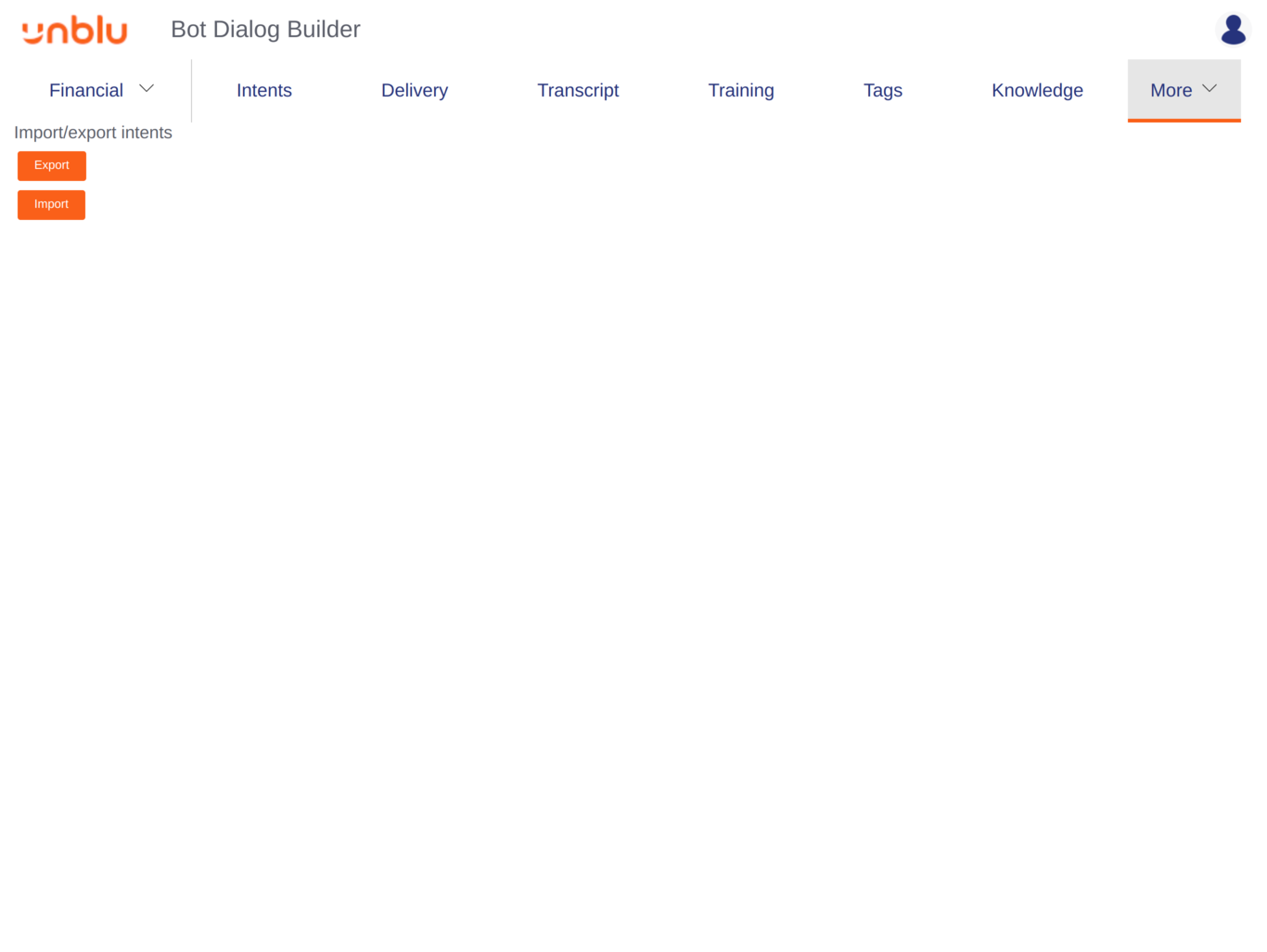 Bot Dialog Builder *Admin* tab