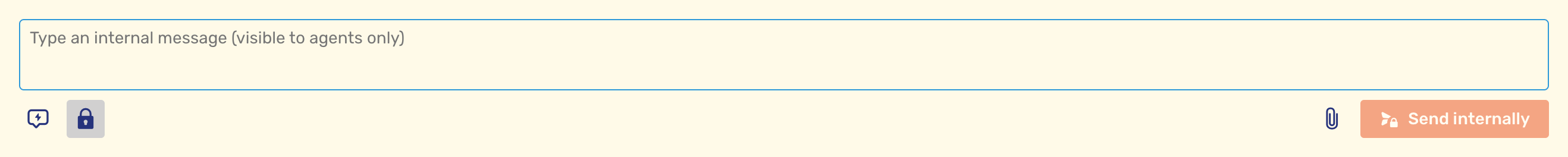 Internal message mode input field