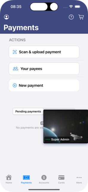 Incoming Unblu call displayed as PiP