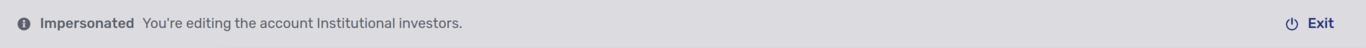 Banner in the Account Configuration interface when impersonating into an account