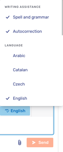 The language button menu