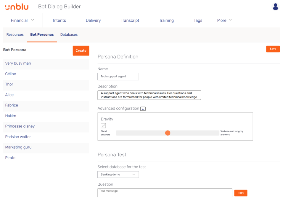 Persona definition form