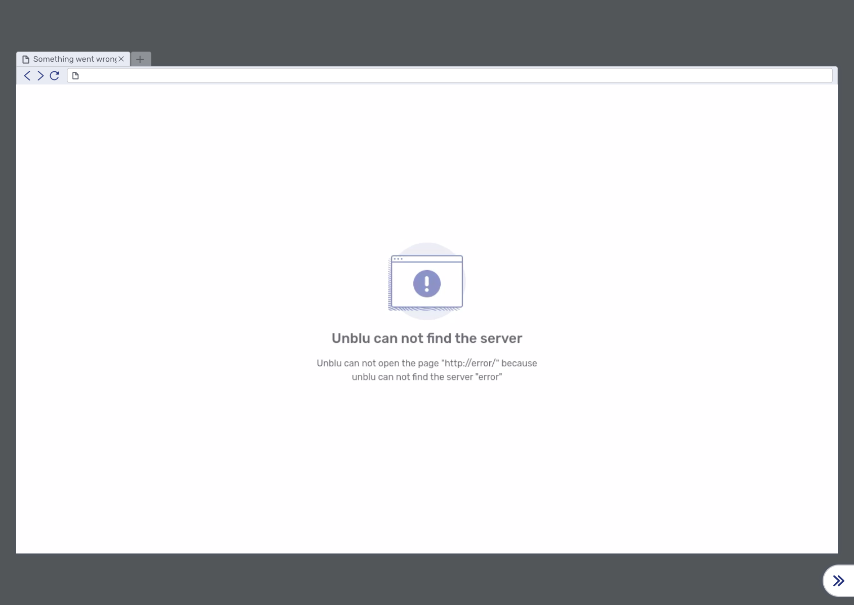 Headless browser error page