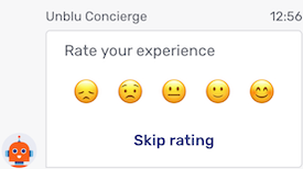 Concierge visitor offboarding: conversation rating using emojis