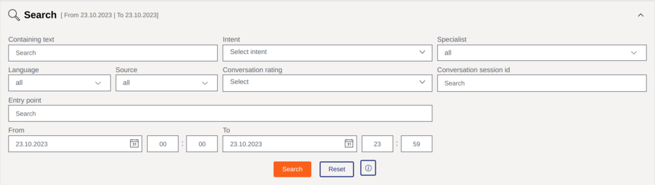 Expanded <strong>Transcript</strong> search bar
