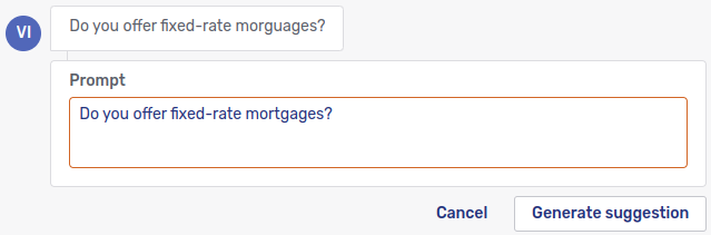 Editing the prompt for a chat suggestion