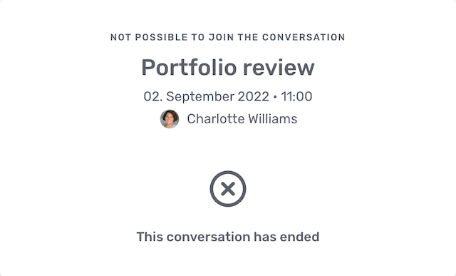 *Conversation ended* page