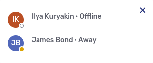 Modal dialog that shows the statuses of multiple unavailable agents