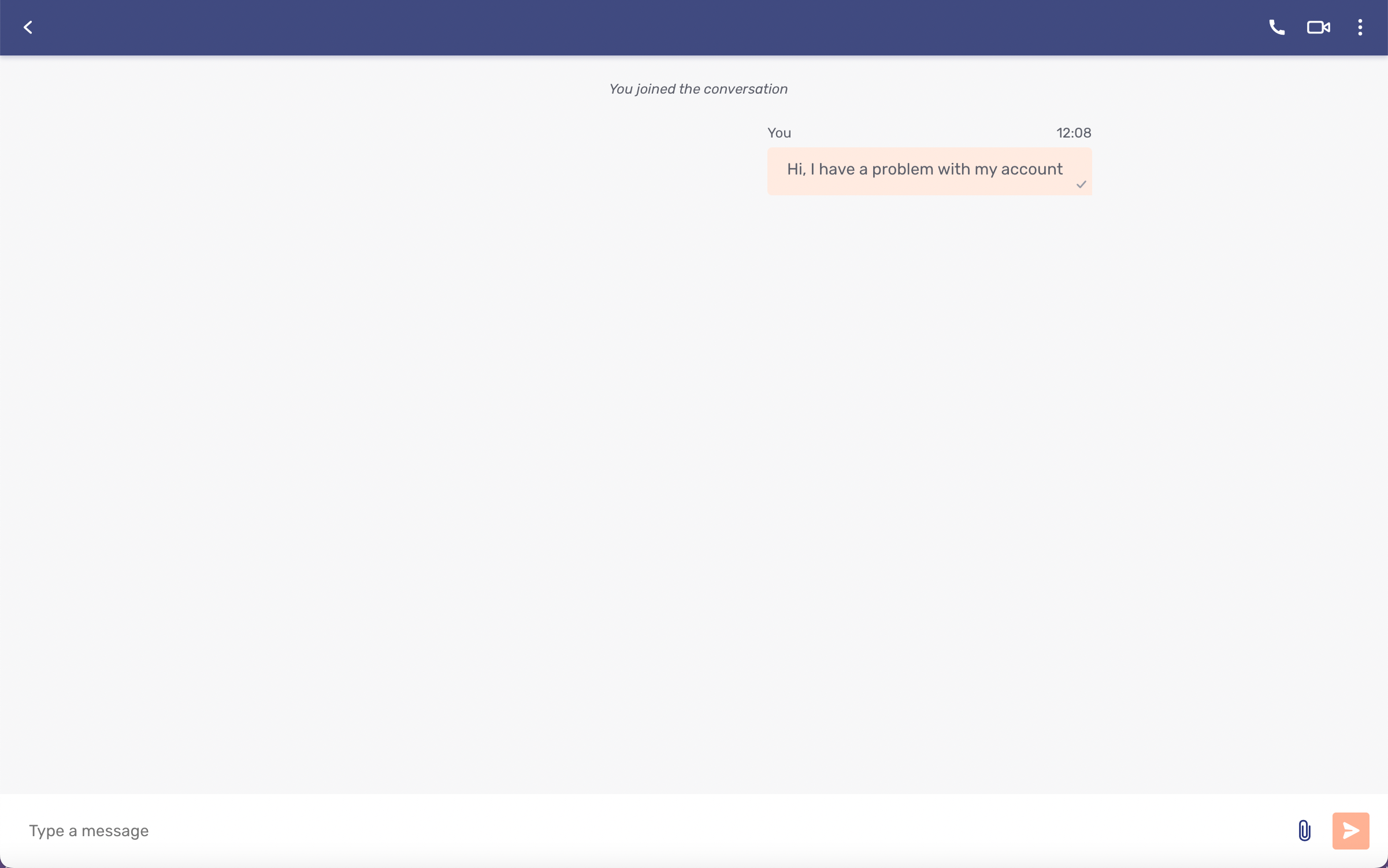 Embedded Visitor UI in single view mode with the list of conversations displayed