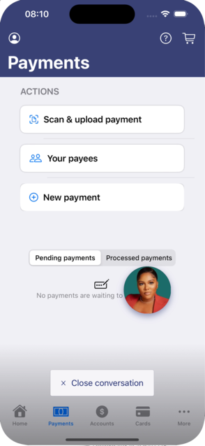 Removal area when dragging the active conversation indicator