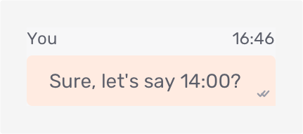 A message with the state "delivered"