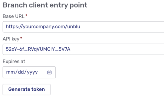 Branch client entry point setup