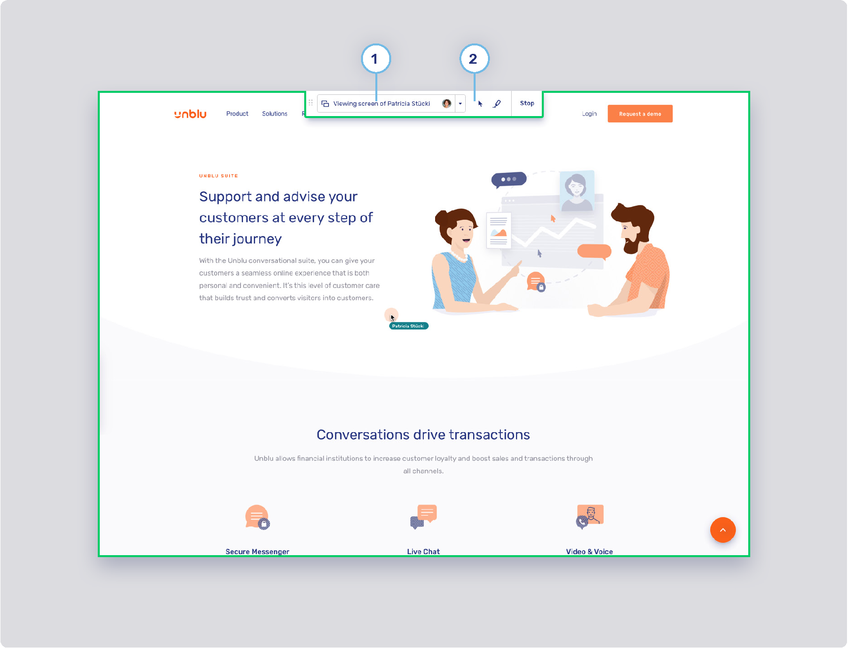 Visitor collaboration space control bar