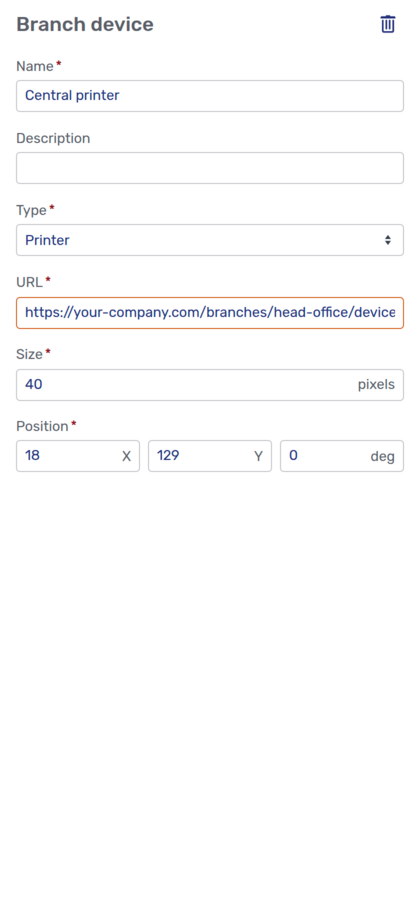 Branch device side panel