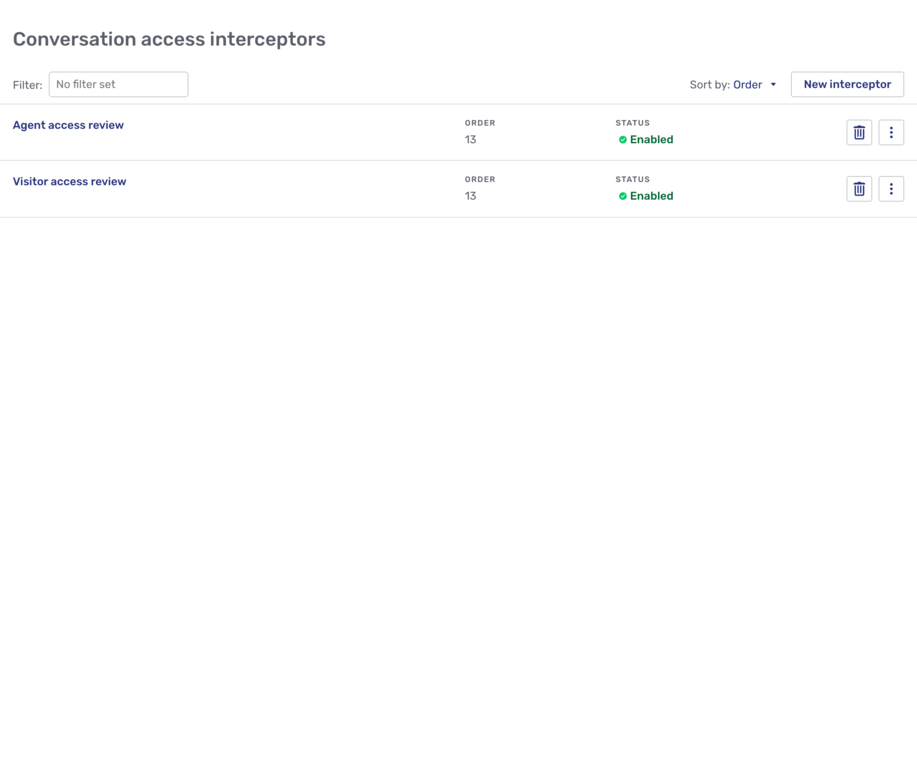 Conversation access interceptor overview