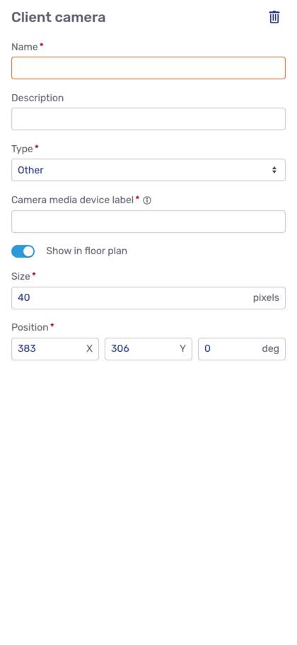 Client camera side panel